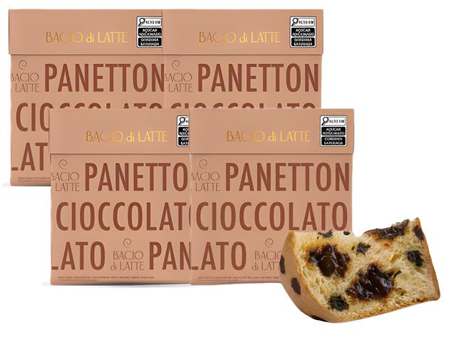 Kit 4 Panettones Bacio di Latte Gotas de Chocolate 700g