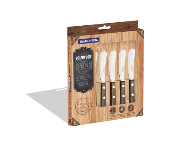 Conjunto de Espátulas Tramontina Inox Polywood Madeira Escura 6 Peças