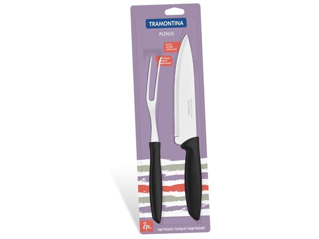 JG DE TRINCHANTE TRAMONTINA INOX 2 PCS PLENUS PRETO