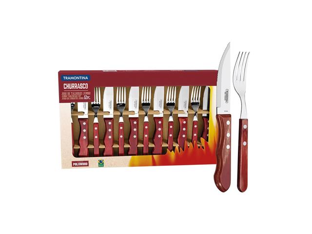Cubiertos Tramontina Polywood Jumbo 12 piezas