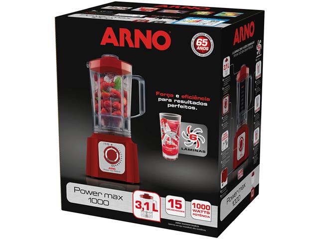 Liquidificador Arno Power Max 1000 15 Vel 1000W Vermelho 110v - 4