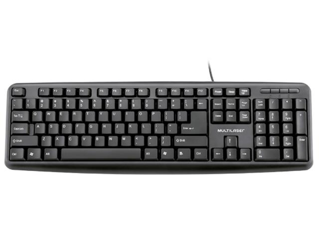 Teclado Básico Multilaser Slim Standard USB TC065 Preto - 1