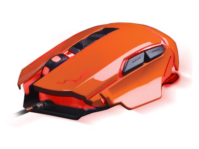 Mouse Gamer Multilaser USB 3200 DPI Warrior Laranja - 1