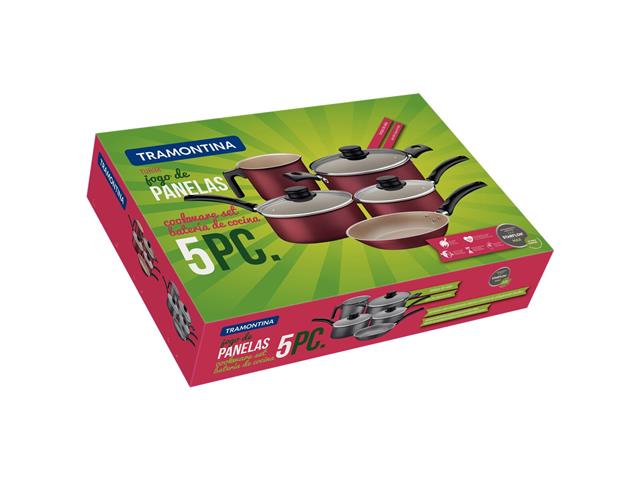 Jogo de Panelas Tramontina Turim Preta 5 Peças - 2