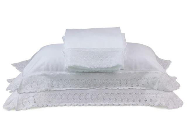 Jogo de Cama King Buettner 300 Fios Renascença 4 Peças Branco