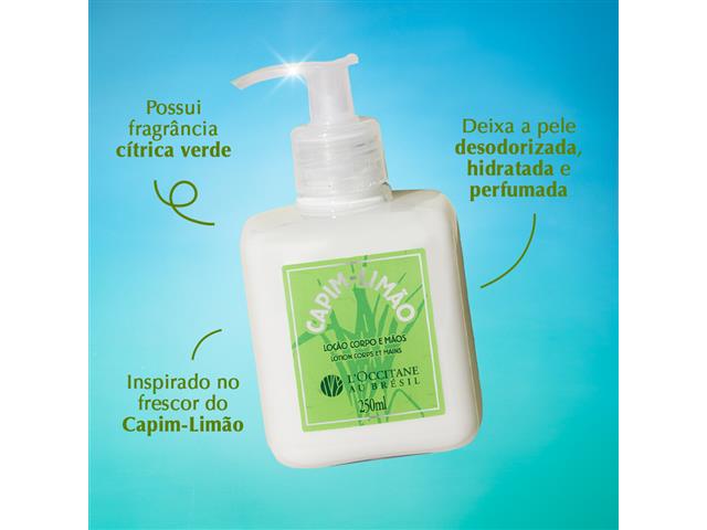 Loção Desodorante Mãos e Corpo Capim Limão Loccitane au Brésil 250ml - 1