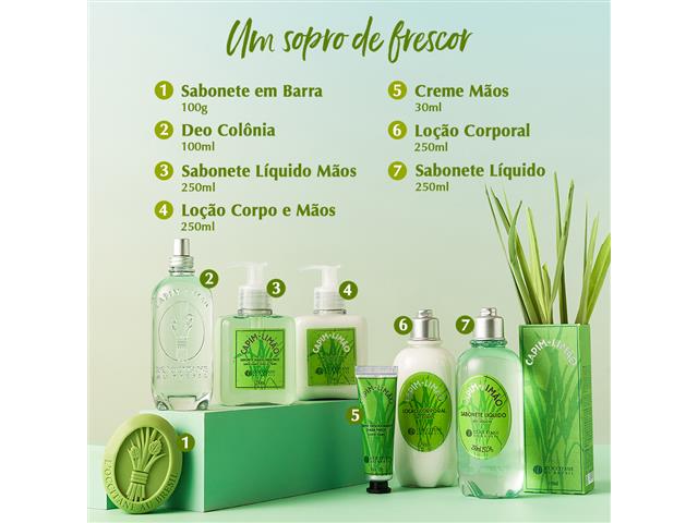Loção Desodorante Mãos e Corpo Capim Limão Loccitane au Brésil 250ml - 2
