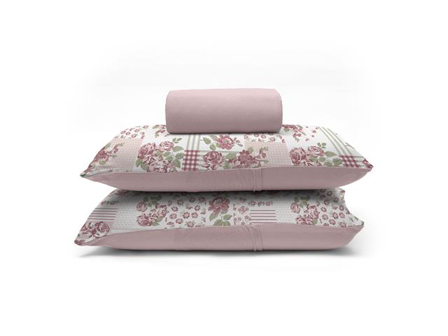 Jogo de Cama Queen Buettner Basic Estampado Esperanza Rose 3 Peças - 1