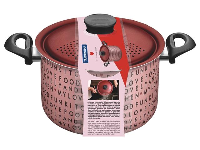 Espagueteira Tramontina My Lovely Kitchen Antiaderente Rosa 5,7 L 22CM - 1
