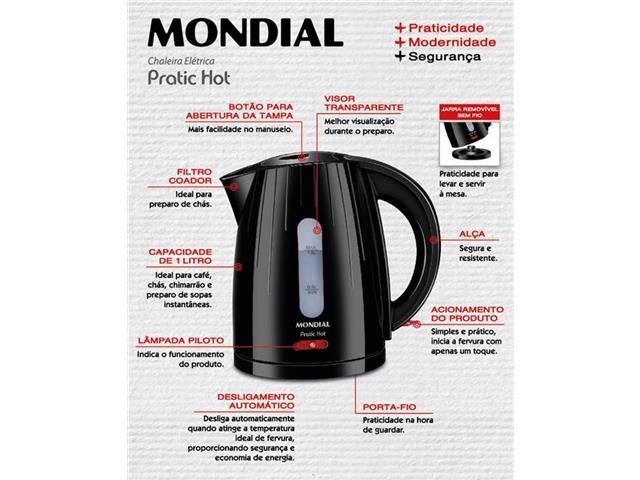 Chaleira Elétrica Mondial CE-07 1200W 220V - 2