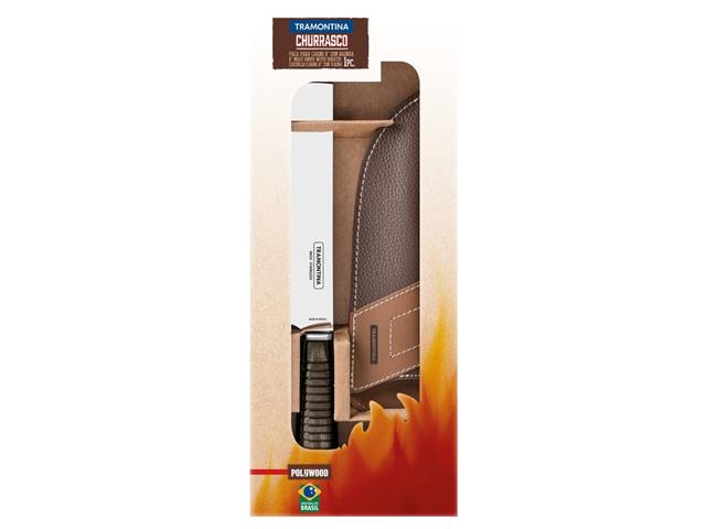 Faca Tramontina para Carne Cabo Castanho 8" com Bainha de Couro - 2