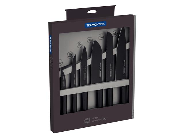 Jogo de Facas Tramontina Nygma Cabos Texturizados Preto 6 Peças - 2