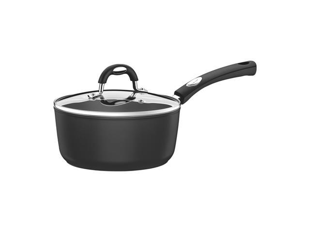 Panela Tramontina Mônaco Antiaderente Preto com Tampa de Vidro 18CM - 2