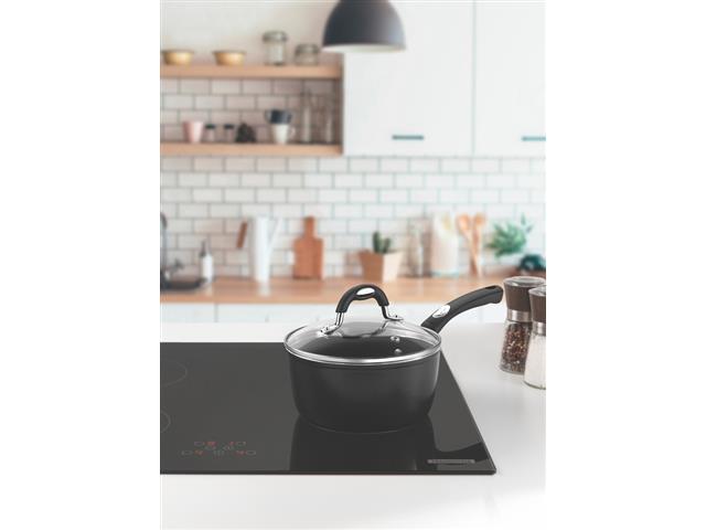 Panela Tramontina Mônaco Antiaderente Preto com Tampa de Vidro 18CM - 1