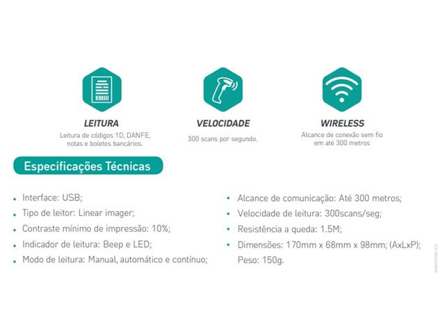 Leitor de Código de Barras Tanca sem Fio - 2