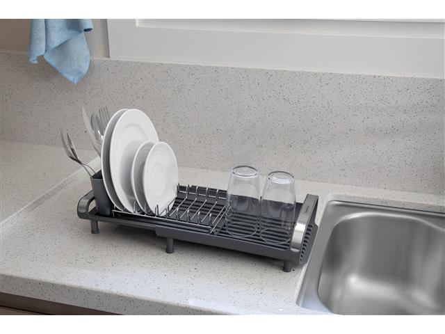 Escorredor de Louça Tramontina Compacto com Porta Talheres Grafite - 1