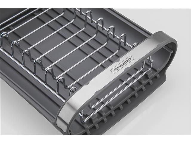 Escorredor de Louça Tramontina Compacto com Porta Talheres Grafite - 4