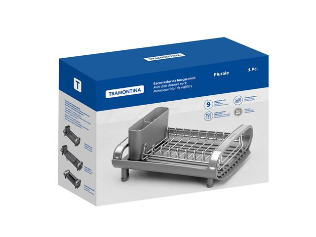 Escorredor de Louça Tramontina Compacto com Porta Talheres Grafite - 7