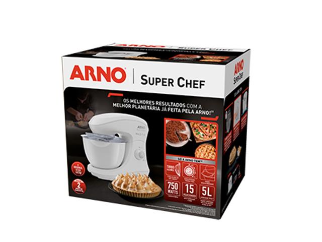 Batedeira Planetária Arno Super Chef 750W 5 Litros 15 Vel Branca 220V - 3
