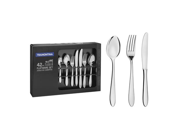Juego de cubiertos de 42 piezas Tramontina Satri de acero inoxidable 