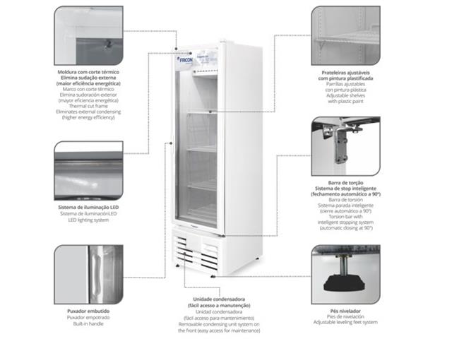 Freezer Vertical Fricon VCFM284 Preto 284 Litros - 2
