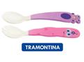 Jogo de Talheres Infantil Tramontina Monster Baby Rosa e Roxo 2 peças