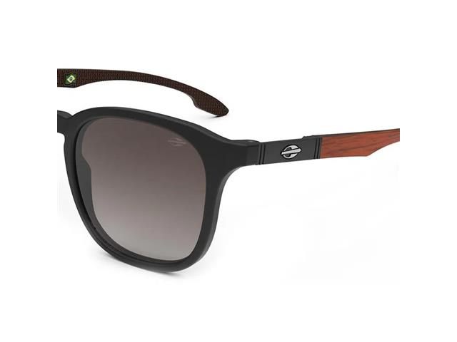 Óculos de Sol Unissex Mormaii Vancouver Preto com Madeira Lente Marrom - 2