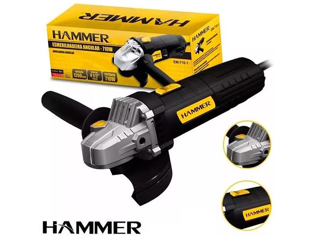 Esmerilhadeira Angular 4.1/2 Polegadas Hammer 710W 110V - 1