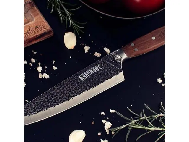 Cuchillo 8" Parrillero Curacaví C/Funda Cuero Negra Kangkawe