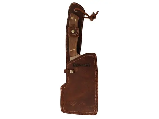 Machete 7" Parrillero Riñihue Con Funda De Cuero Café Kangkawe