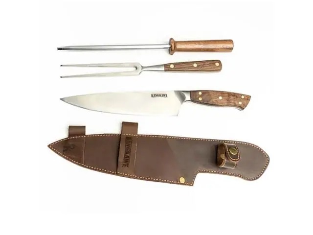 Trilogía En Cuero: Pincho Pro + Cuchillo Catemu + Astil Kangkawe