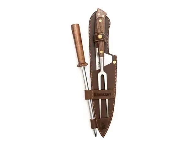 Trilogía En Cuero: Pincho Pro + Cuchillo Catemu + Astil Kangkawe