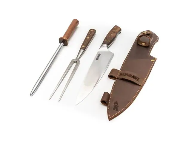 Trilogía En Cuero: Pincho Pro + Cuchillo Catemu + Astil Kangkawe