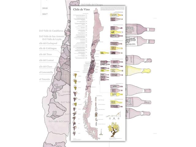 Mapa de Vinos de Chile - Lámina