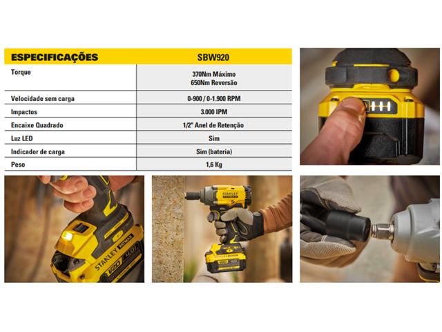 Chave de Impacto Stanley 1/2" com Maleta TSTAK 110V - 5