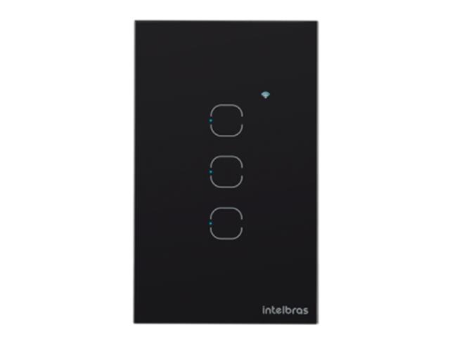Interruptor Smart Wi-Fi Touch 3 Tecla Intelbras EWS 1003 Preto