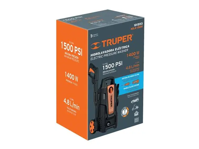 Hidrolavadora eléctrica Truper 1500 PSI 4.8 L/min c/accesorios