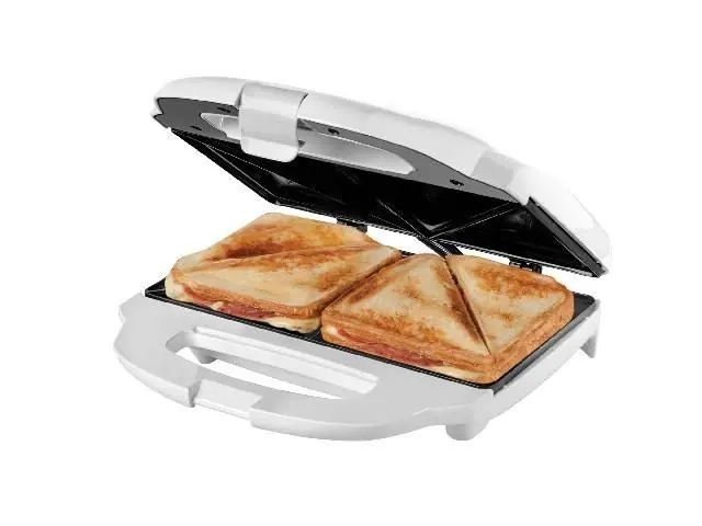 Sandwichera Black+Decker 700W 2 pzas antiahderente Blanco