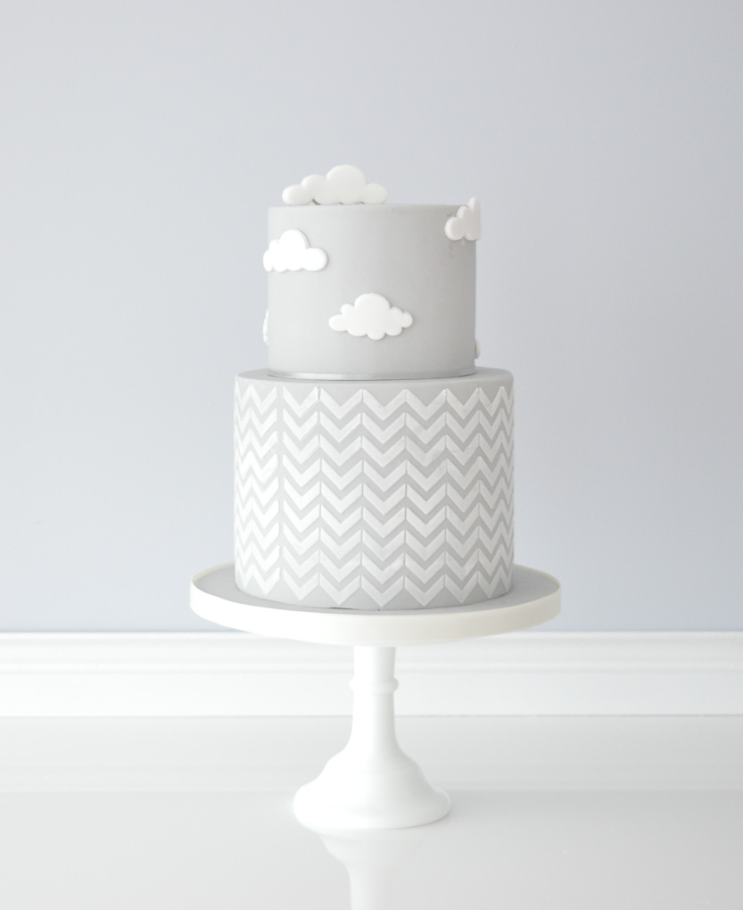 cloud baby shower cake