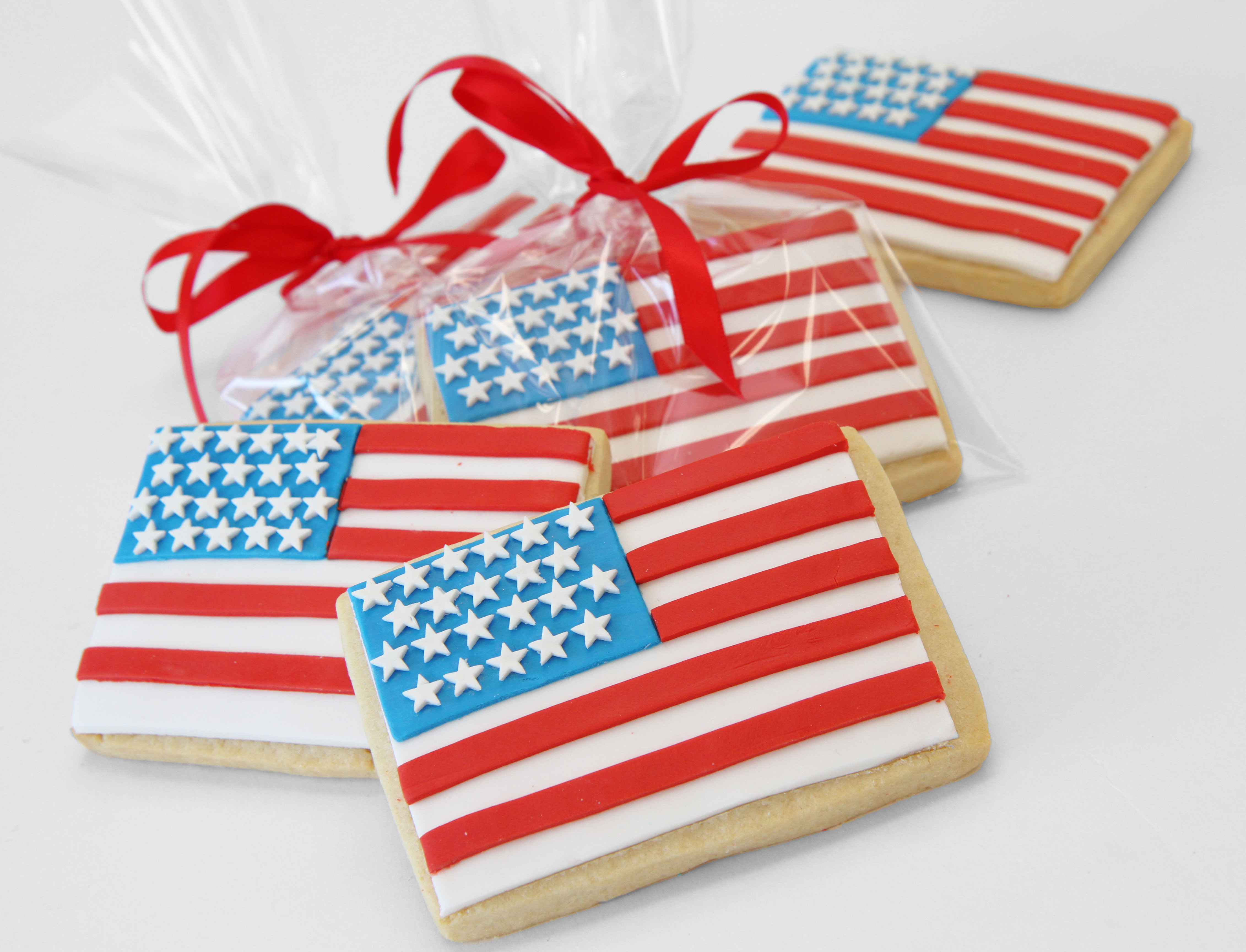 American Flag Cookies Satin Ice