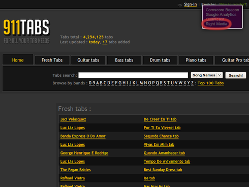 { Comscore Beacon, Google Analytics, Quantcast, Right Media }