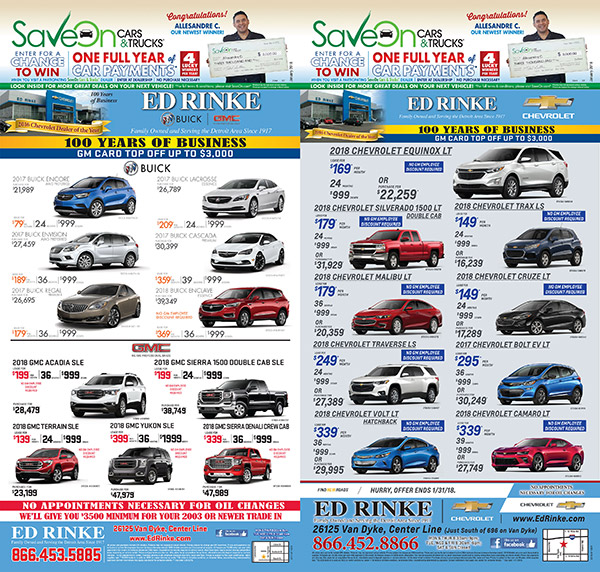 Ed Rinke Chevrolet Buick Gmc In Center Line Mi Coupons