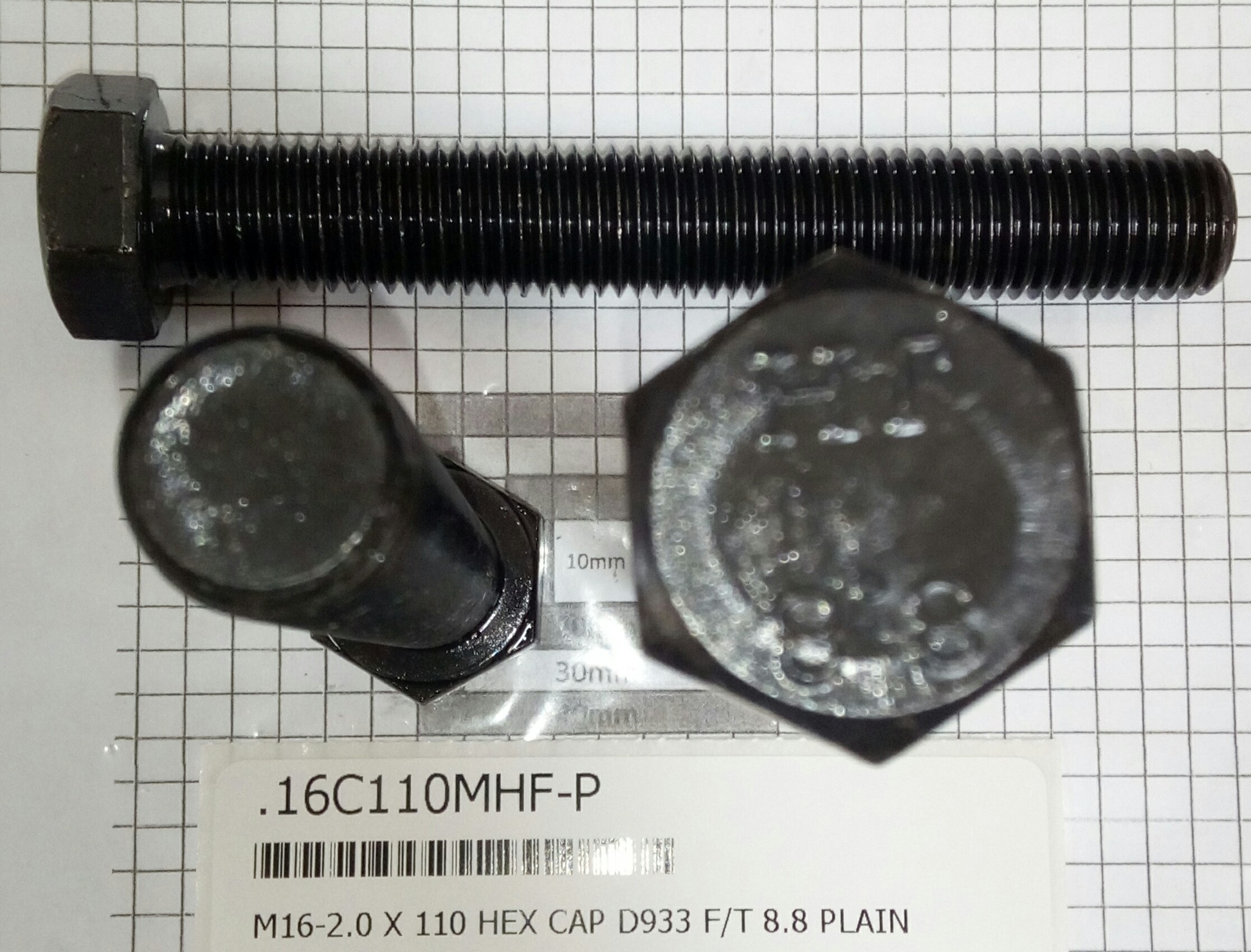 .16C110MHFP,M162.0 X 110 HEX CAP D933 F/T 8.8 PLAIN,Specialty Bolt & Screw, Inc.