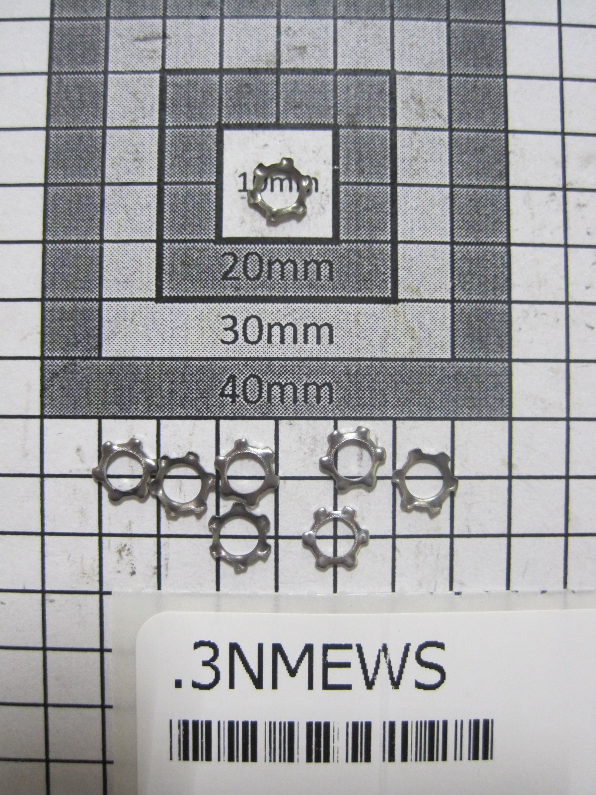 .3NMEWS,M3 EXT TOOTH LOCK WASHER DIN 6797A S/S,Specialty Bolt & Screw