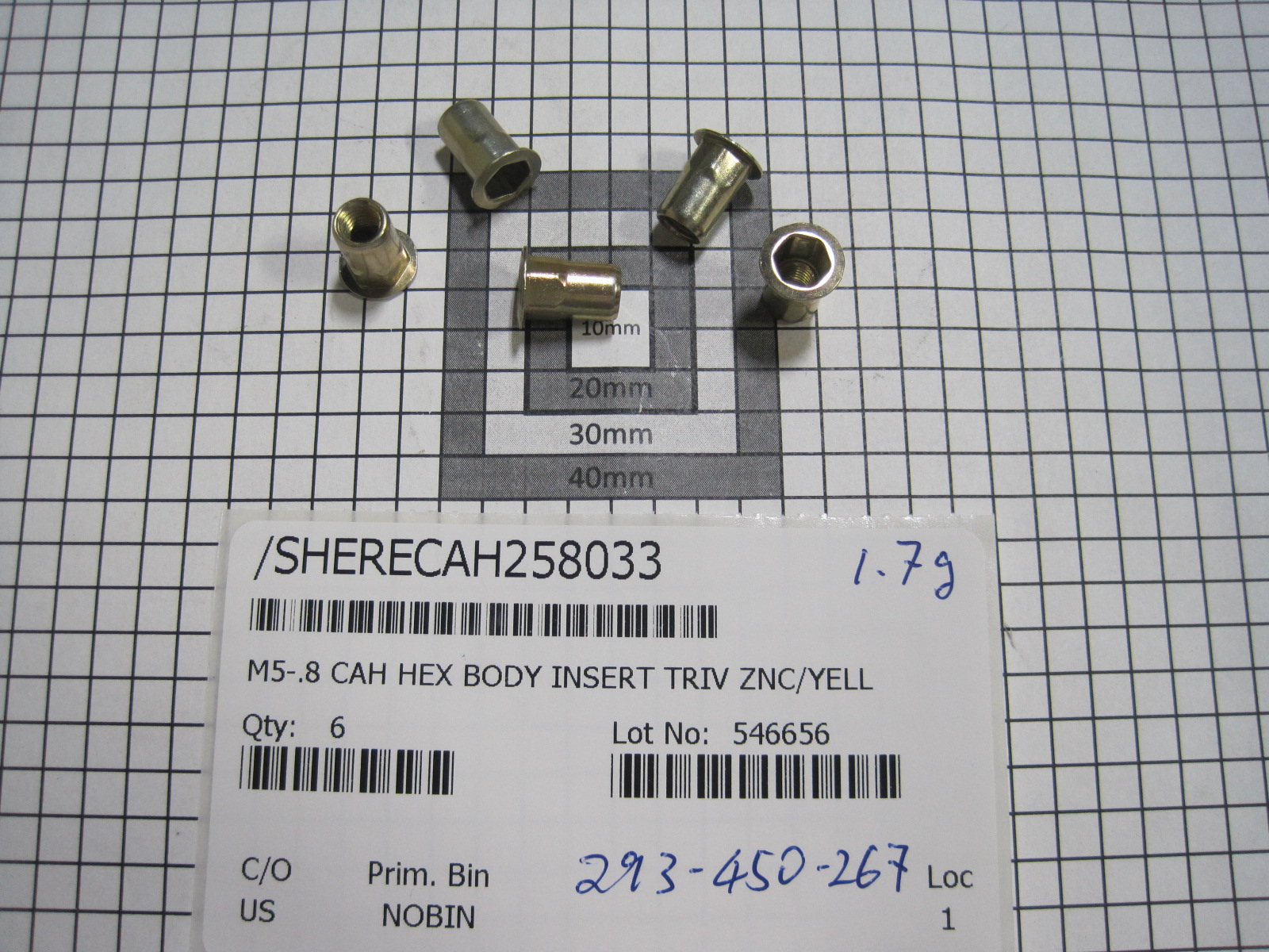 /SHERECAH258033,M5-.8 CAH HEX BODY INSERT TRIV ZNC/YELL,Specialty Bolt ...