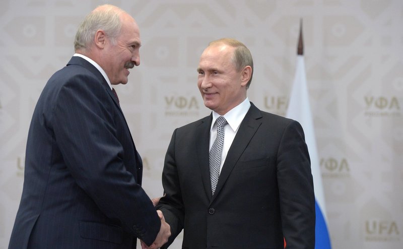 President Putin and President Lukashenko have a historic tendency to cooperate; this photo pictures them shaking hands at the BRICS summit in 2015.

Attribution: Kremlin.ru, CC BY 4.0 , via Wikimedia Commons