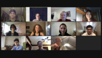 Screenshot from Zoom interview with Sergei Gandlevsky conducted by students in RUSS005