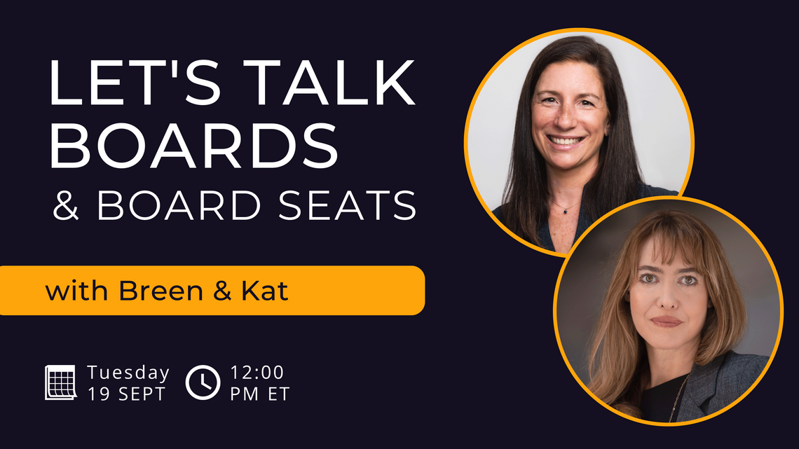 Let's Talk Boards & Board Seats with Breen & Kat
