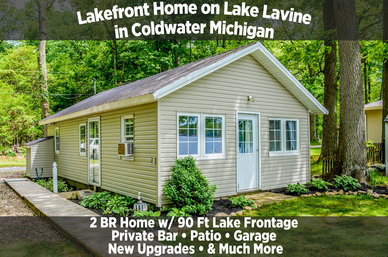 2 Bedroom Lakefront Home on Lake Lavine in Coldwater Michigan