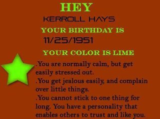 Ed Hays' album, Whats your Birthday Color?